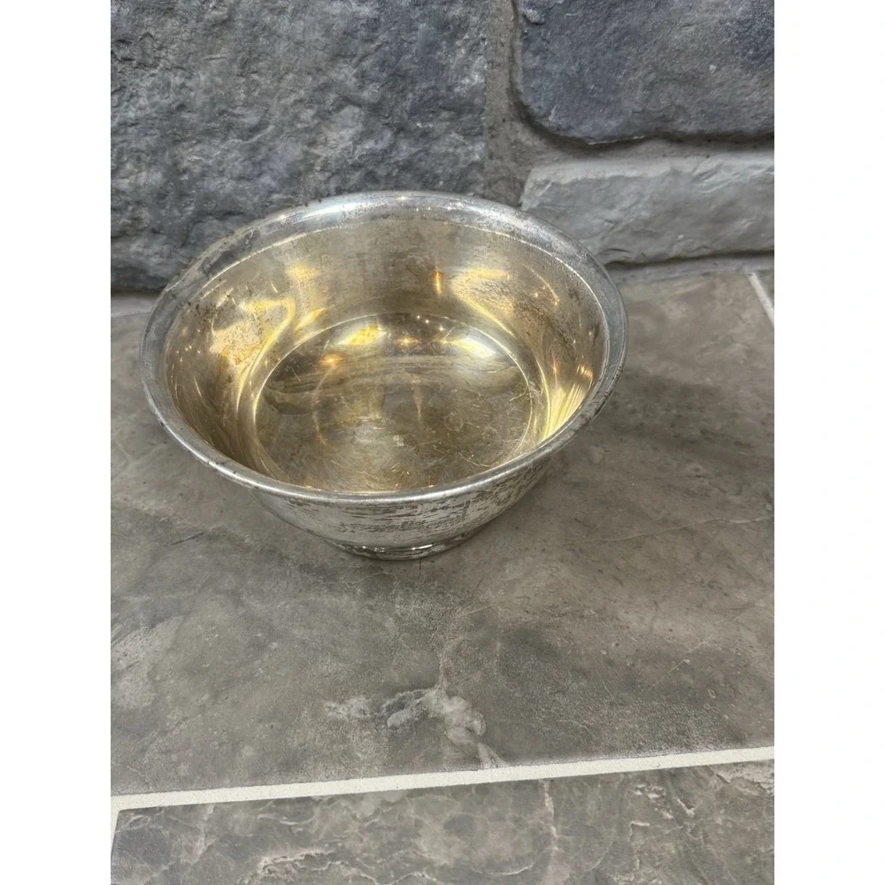Vintage Art S. Co. Silver Plated Copper Bowl Pattern 57 Serving Dish Patina